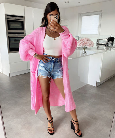 Cardigan Leilani Lang Hellpink  Ladypolitan - Fashion Onlineshop für Damen   