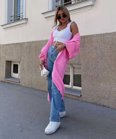 Cardigan Leilani Lang Hellpink  Ladypolitan - Fashion Onlineshop für Damen   