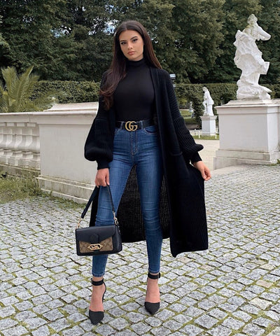 Cardigan Leilani Lang Schwarz  Ladypolitan - Fashion Onlineshop für Damen   
