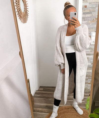 Cardigan Leilani lang Beige  Ladypolitan - Fashion Onlineshop für Damen   