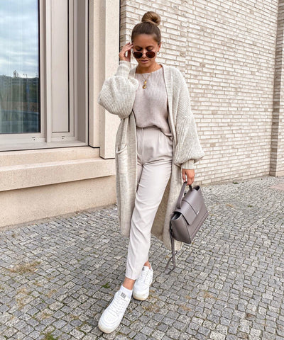 Cardigan Leilani lang Beige  Ladypolitan - Fashion Onlineshop für Damen   