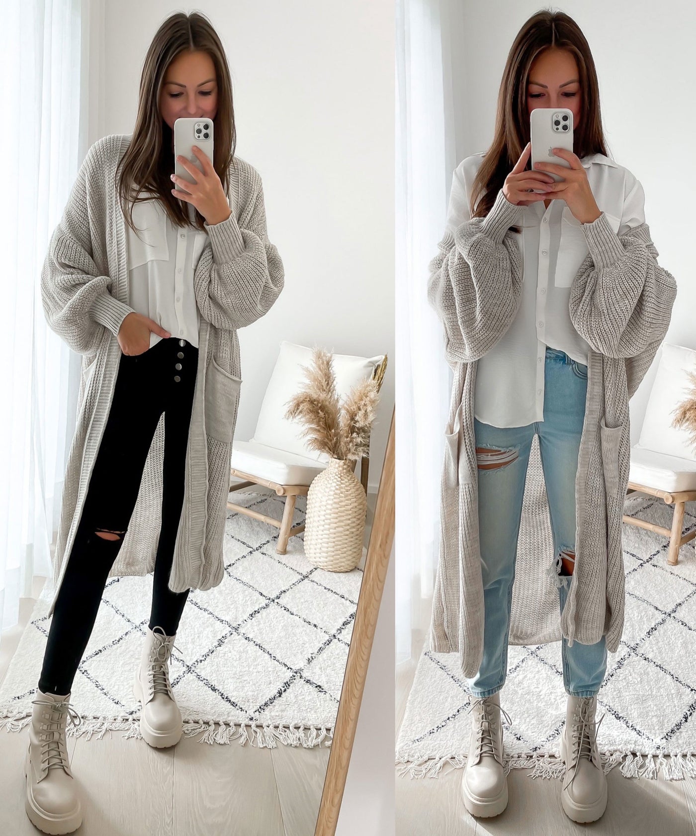 Cardigan Leilani lang Beige  Ladypolitan - Fashion Onlineshop für Damen   