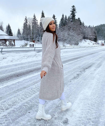 Cardigan Leilani lang Beige  Ladypolitan - Fashion Onlineshop für Damen   