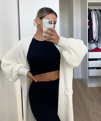 Cardigan Leilani lang Cremeweiß  Ladypolitan - Fashion Onlineshop für Damen   