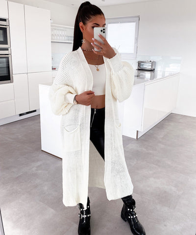 Cardigan Leilani lang Cremeweiß  Ladypolitan - Fashion Onlineshop für Damen   