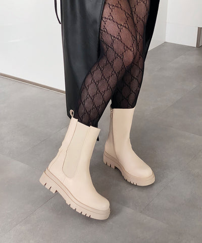 Chelsea Boots Long Beige  Ladypolitan - Fashion Onlineshop für Damen   