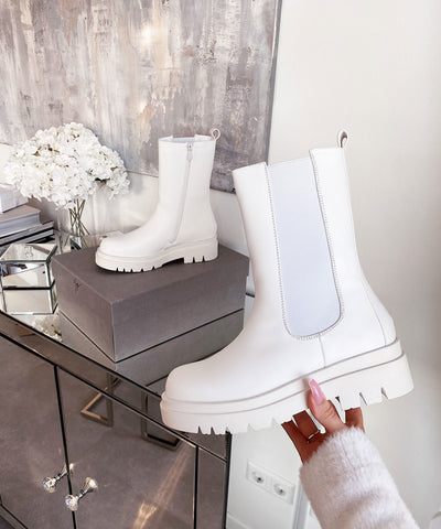 Chelsea Boots Long Weiß  Ladypolitan - Fashion Onlineshop für Damen   