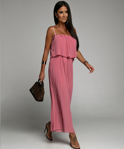 Eleganter Plissee Einteiler Beere  Ladypolitan - Fashion Onlineshop für Damen   