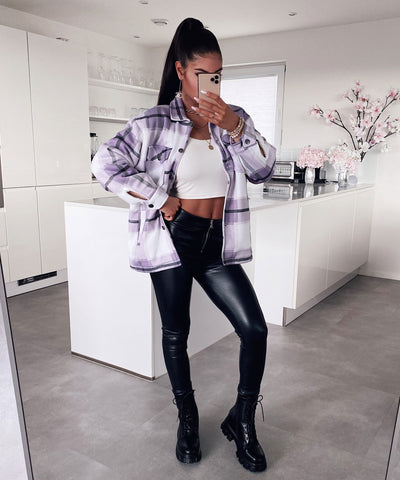 Hemd Pretty GEFÜTTERT Lila  Ladypolitan - Fashion Onlineshop für Damen   