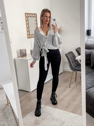 Wickel Pullover Grau  Ladypolitan - Fashion Onlineshop für Damen   