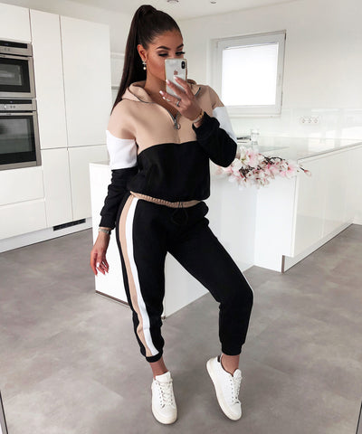 Jogger Set Hanna Brown Black NEU  Ladypolitan - Fashion Onlineshop für Damen   