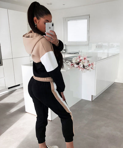Jogger Set Hanna Brown Black NEU  Ladypolitan - Fashion Onlineshop für Damen   