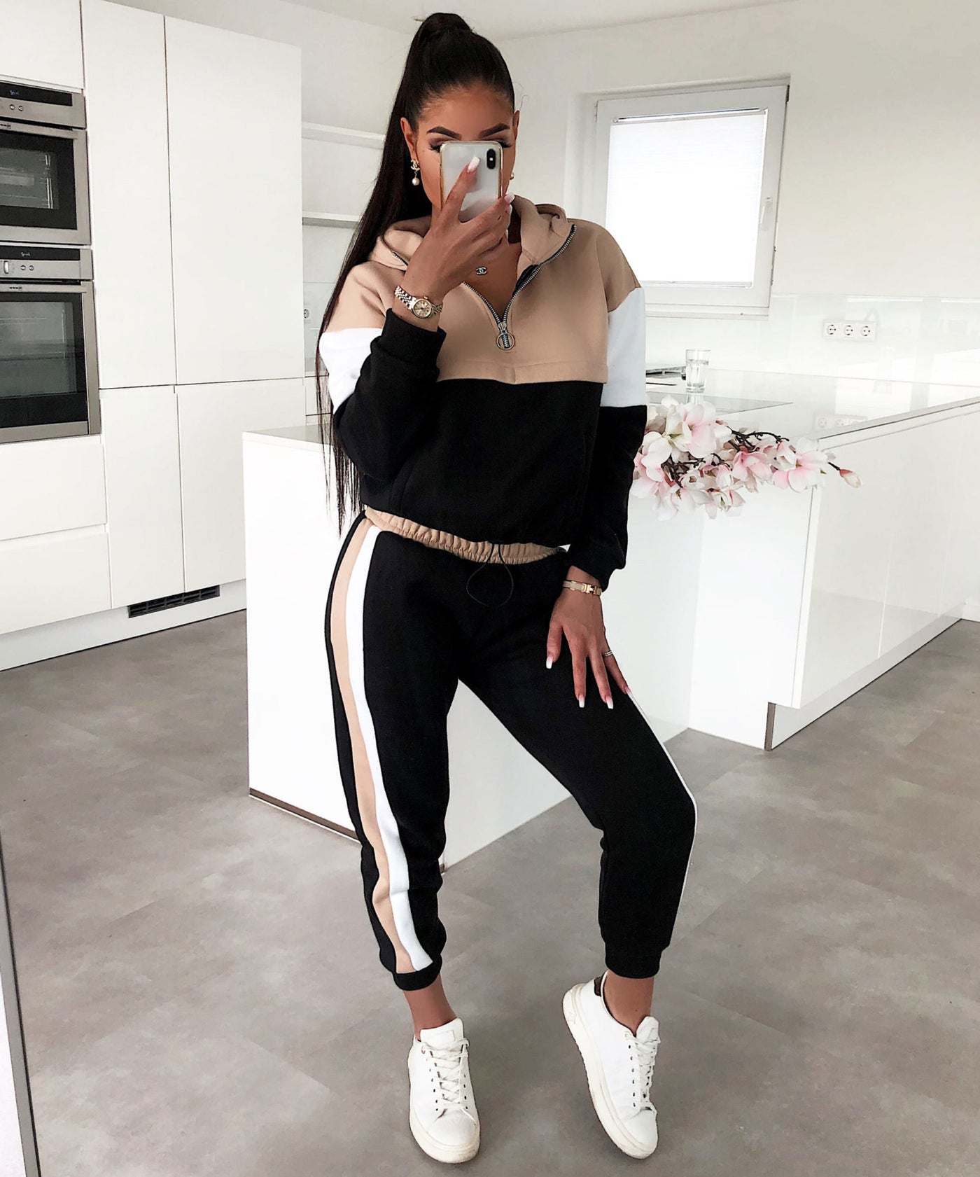 Jogger Set Hanna Brown Black NEU  Ladypolitan - Fashion Onlineshop für Damen   