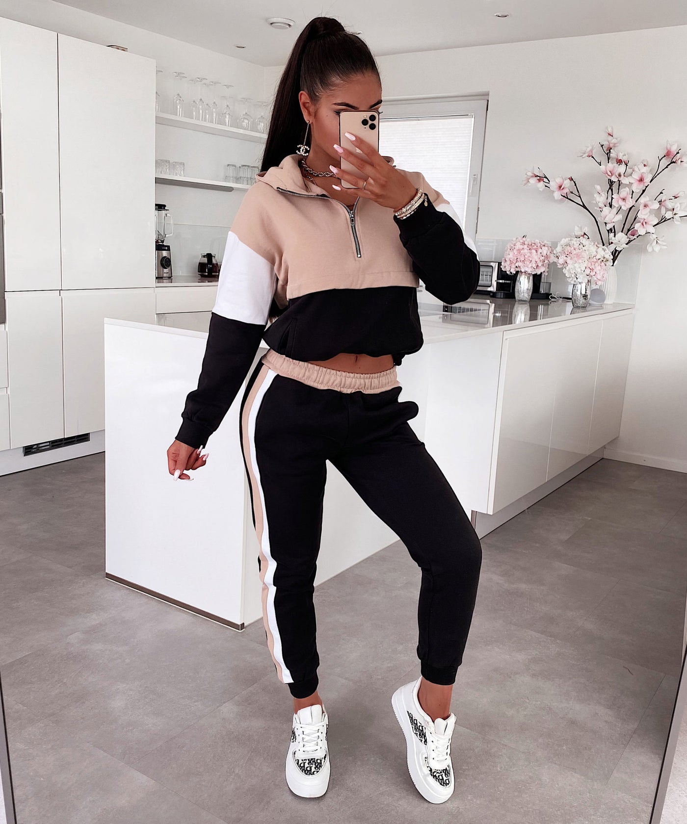 Jogger Set Hanna Brown Black NEU  Ladypolitan - Fashion Onlineshop für Damen   