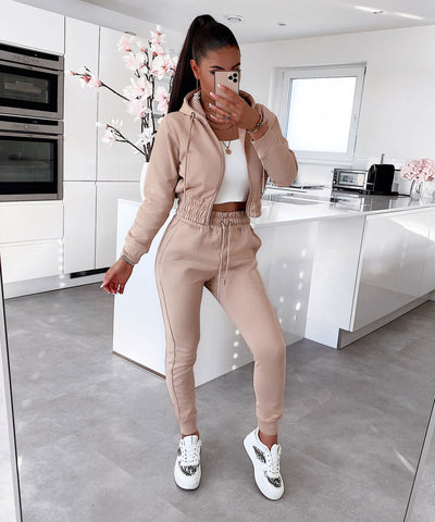 Jogger Set Selena Beige Neu  Ladypolitan - Fashion Onlineshop für Damen   