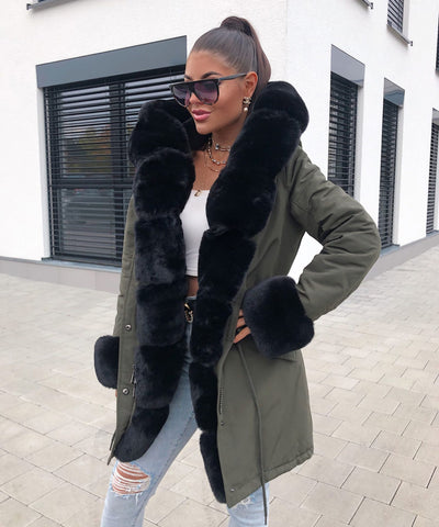 Kunstpelzjacke Glamour Olive  Ladypolitan - Fashion Onlineshop für Damen   