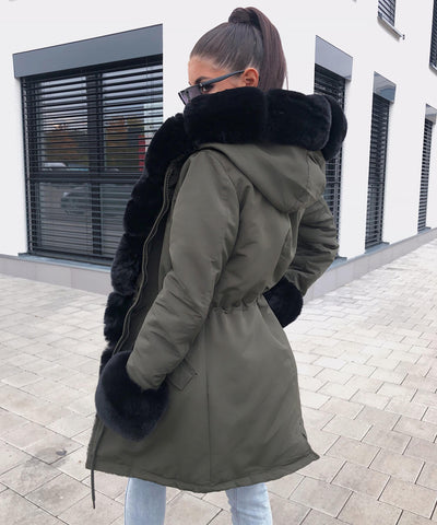 Kunstpelzjacke Glamour Olive  Ladypolitan - Fashion Onlineshop für Damen   
