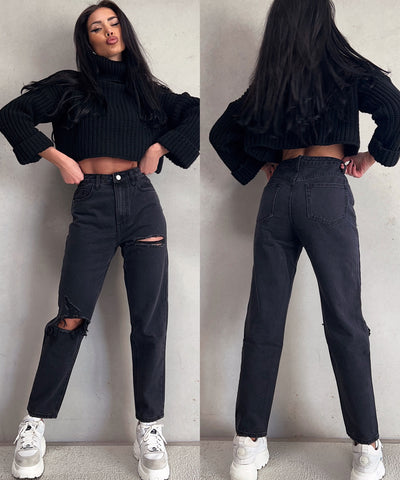 Mum Jeans Alma Schwarz  Ladypolitan ♡   