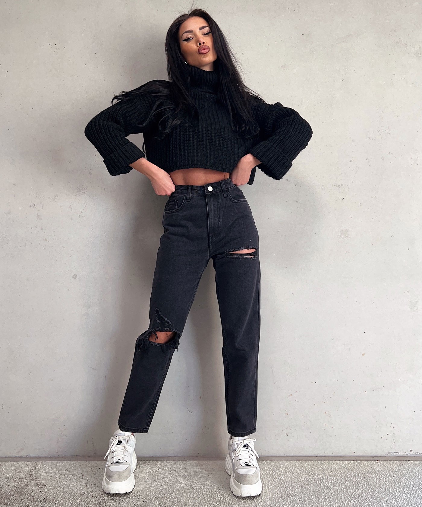 Mum Jeans Alma Schwarz  Ladypolitan ♡   