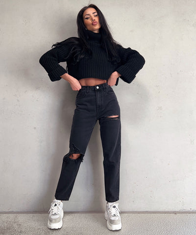 Mum Jeans Alma Schwarz  Ladypolitan ♡   