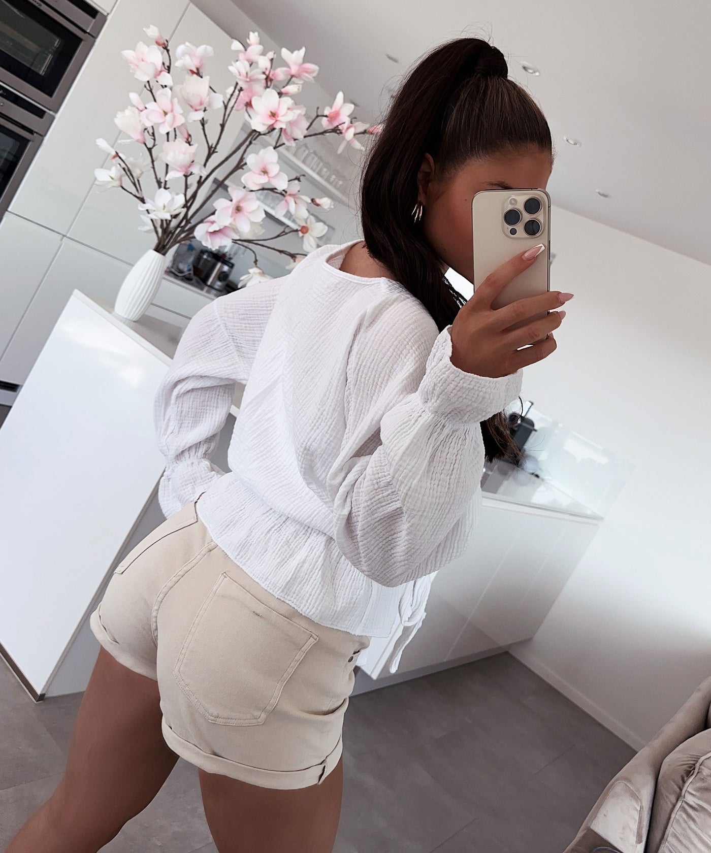 Musselin Bluse Celine Weiß  Ladypolitan ♡   