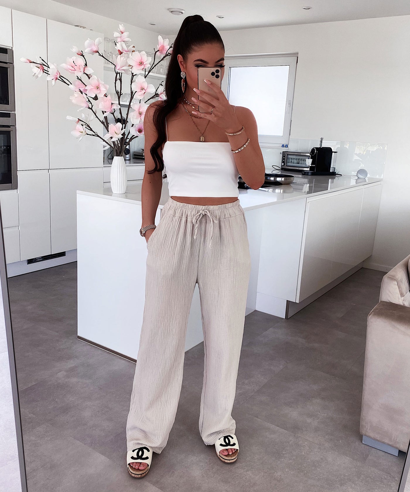 Musselin Hose Abril Beige  Ladypolitan ♡   
