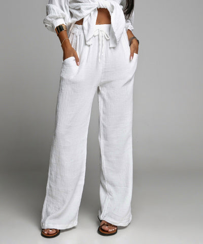 Musselin Hose Abril Weiß  Ladypolitan ♡   