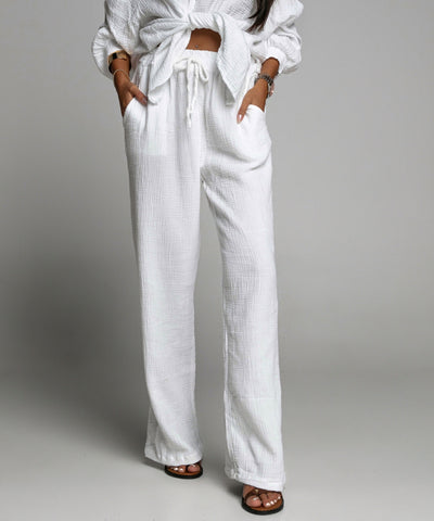 Musselin Hose Abril Weiß  Ladypolitan ♡   