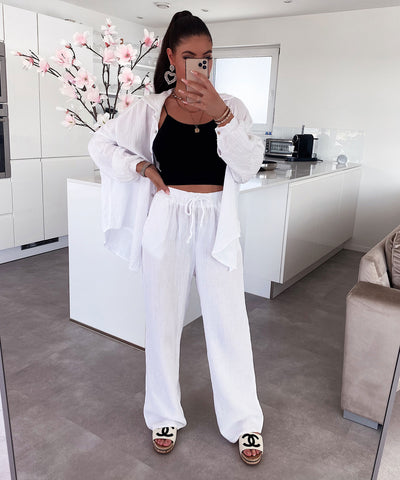 Musselin Hose Abril Weiß  Ladypolitan ♡   