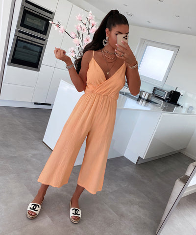 Musselin Jumpsuit Valeria Hellorange  Ladypolitan ♡   