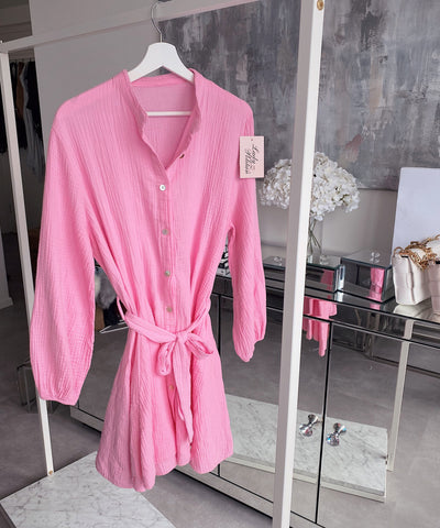 Musselin Kleid Daisy Hellpink  Ladypolitan - Fashion Onlineshop für Damen   
