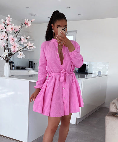 Musselin Kleid Daisy Hellpink  Ladypolitan - Fashion Onlineshop für Damen   