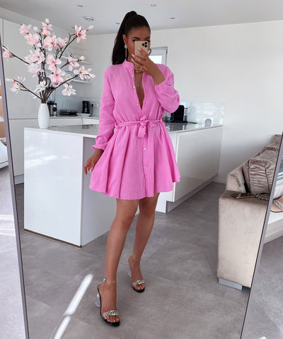 Musselin Kleid Daisy Hellpink  Ladypolitan - Fashion Onlineshop für Damen   