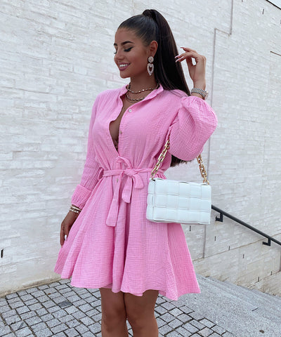 Musselin Kleid Daisy Hellpink  Ladypolitan - Fashion Onlineshop für Damen   