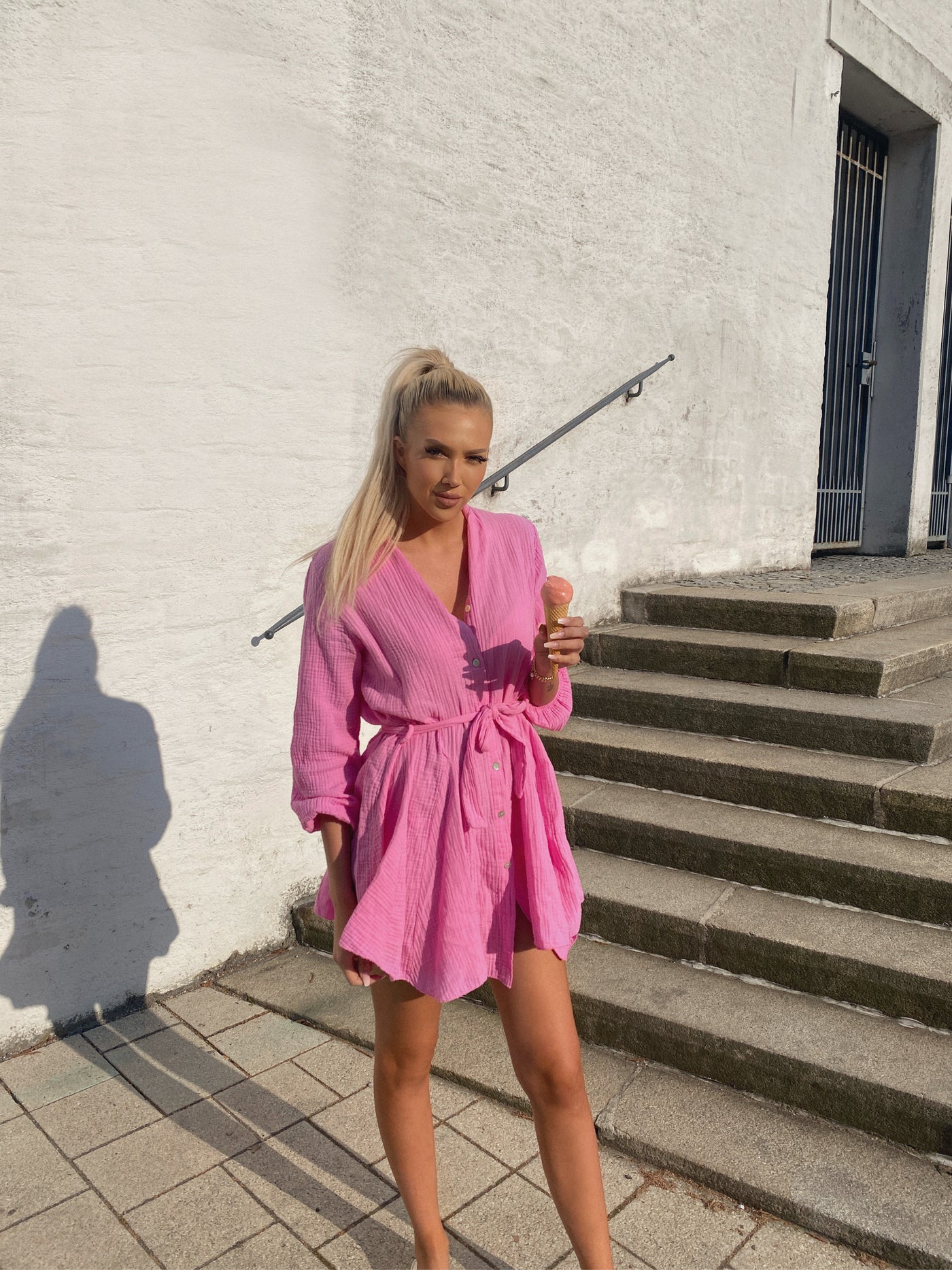 Musselin Kleid Daisy Hellpink  Ladypolitan - Fashion Onlineshop für Damen   