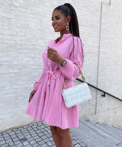 Musselin Kleid Daisy Hellpink  Ladypolitan - Fashion Onlineshop für Damen   