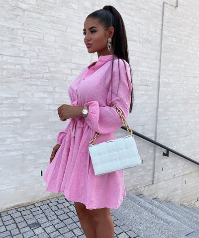 Musselin Kleid Daisy Hellpink  Ladypolitan - Fashion Onlineshop für Damen   
