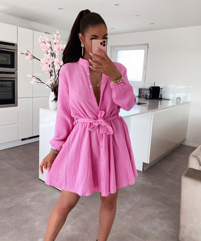 Musselin Kleid Daisy Hellpink  Ladypolitan - Fashion Onlineshop für Damen   