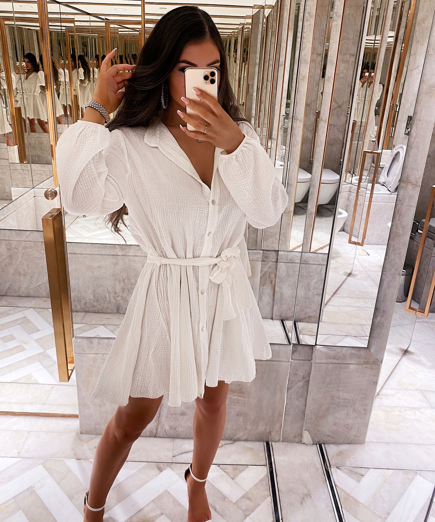 Musselin Kleid Daisy Weiß  Ladypolitan - Fashion Onlineshop für Damen   