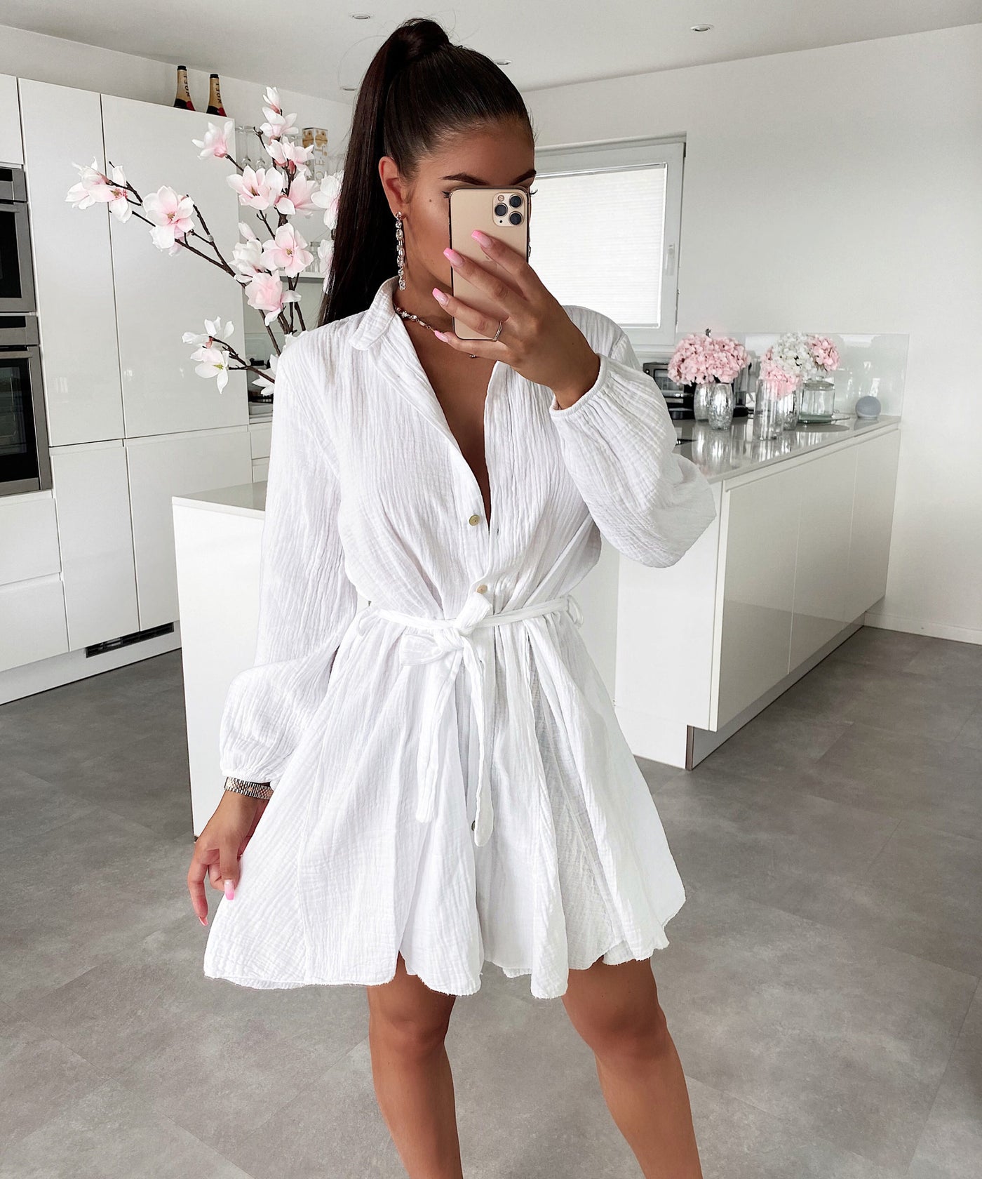 Musselin Kleid Daisy Weiß  Ladypolitan - Fashion Onlineshop für Damen   