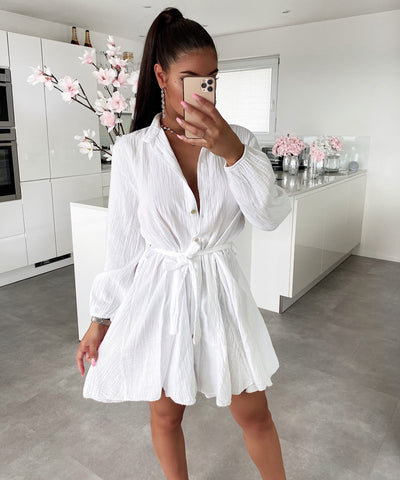 Musselin Kleid Daisy Weiß  Ladypolitan - Fashion Onlineshop für Damen   