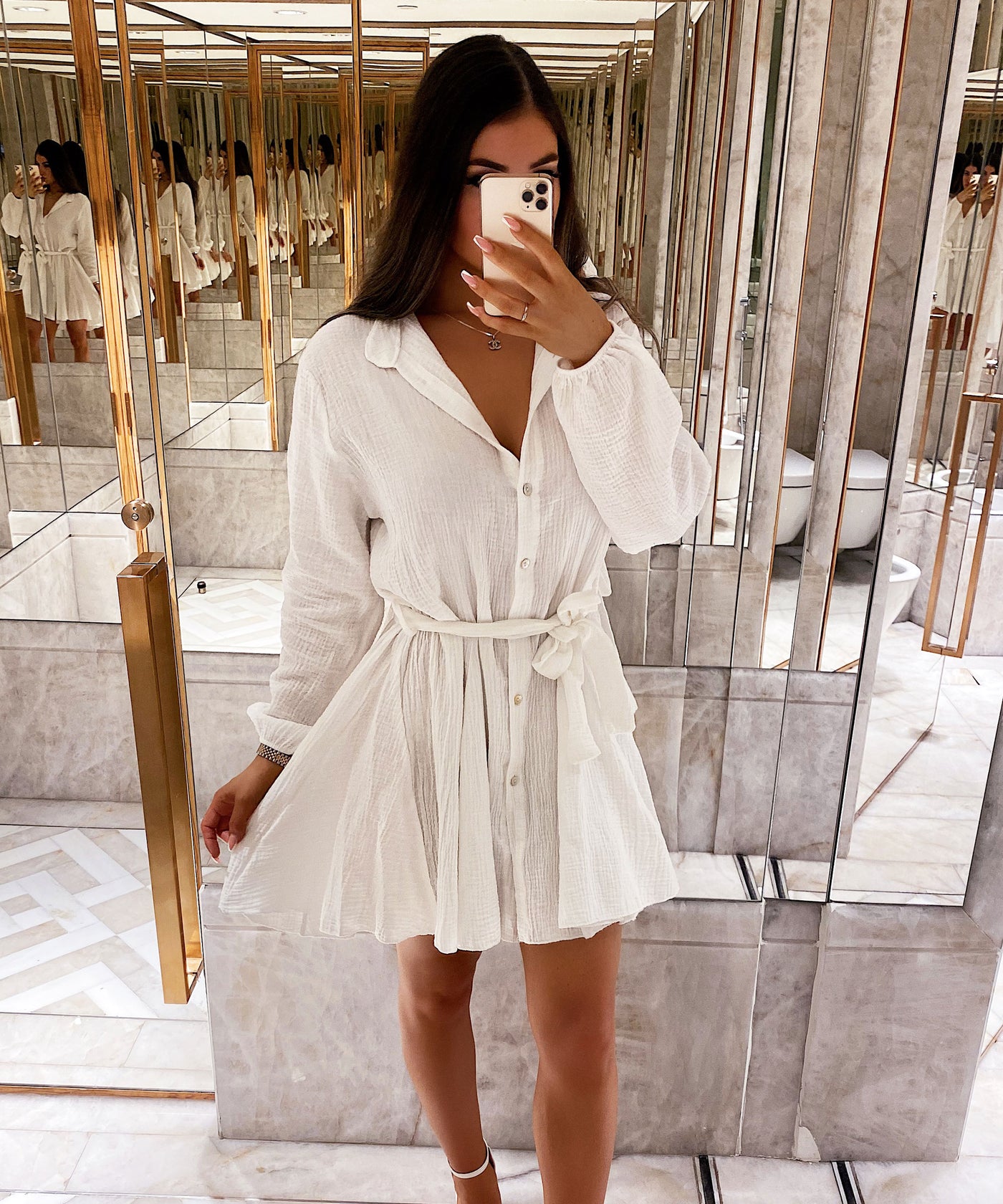 Musselin Kleid Daisy Weiß  Ladypolitan - Fashion Onlineshop für Damen   