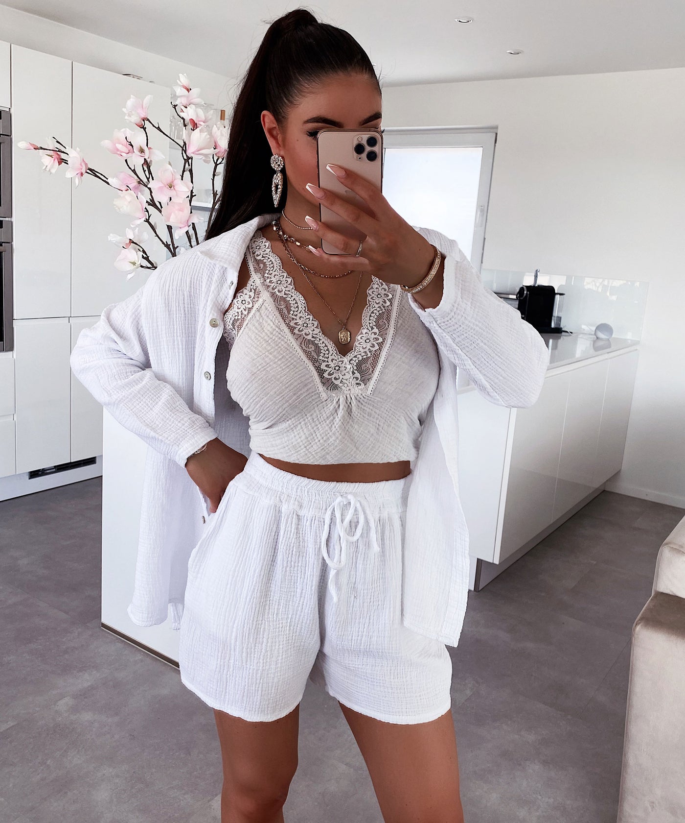 Musselin Shorts Weiß  Ladypolitan ♡   