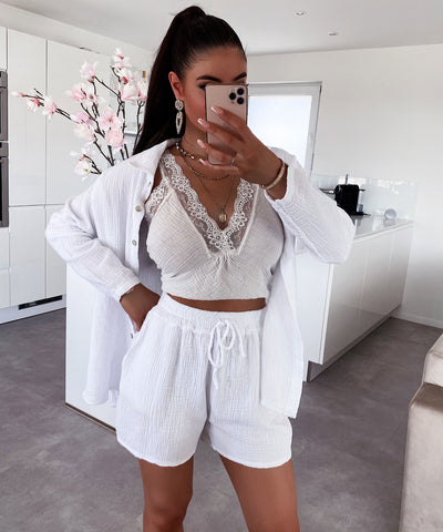 Musselin Shorts Weiß  Ladypolitan ♡   