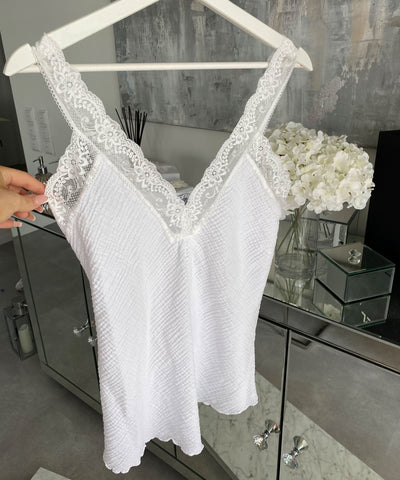 Musselin Top Marta Weiß  Ladypolitan ♡   