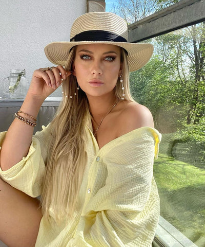 Oversize Musselin Bluse Freya Gelb Kurz  Ladypolitan - Fashion Onlineshop für Damen   