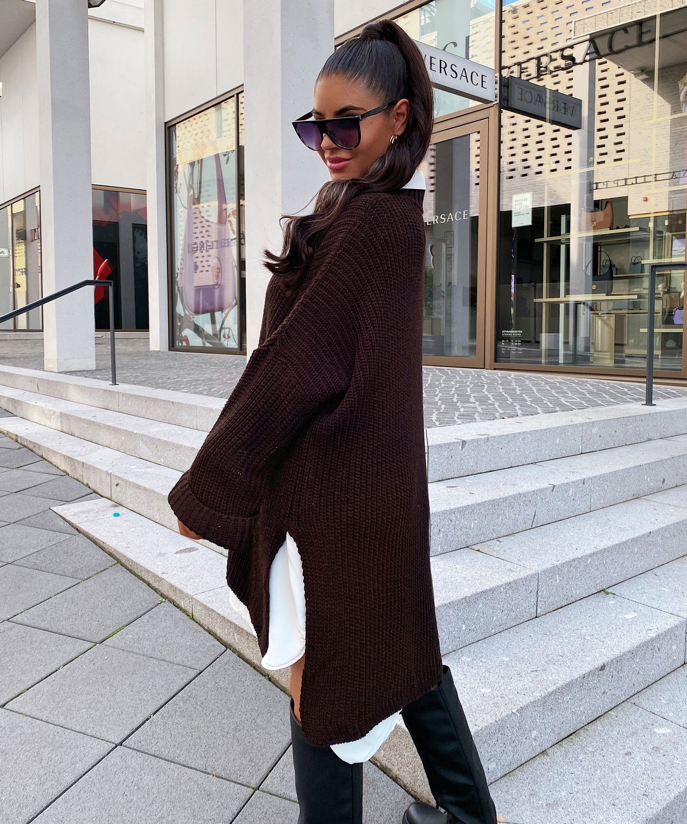 Oversize Pullover Elsa Dunkelbraun  Ladypolitan ♡   