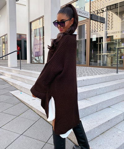 Oversize Pullover Elsa Dunkelbraun  Ladypolitan ♡   