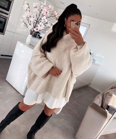 Oversize Pullover Nata Beige  Ladypolitan ♡   