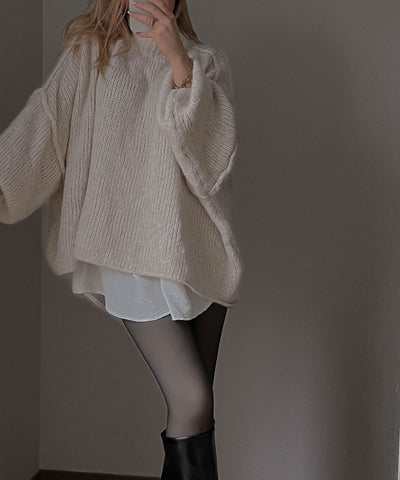 Oversize Pullover Nata Beige  Ladypolitan ♡   